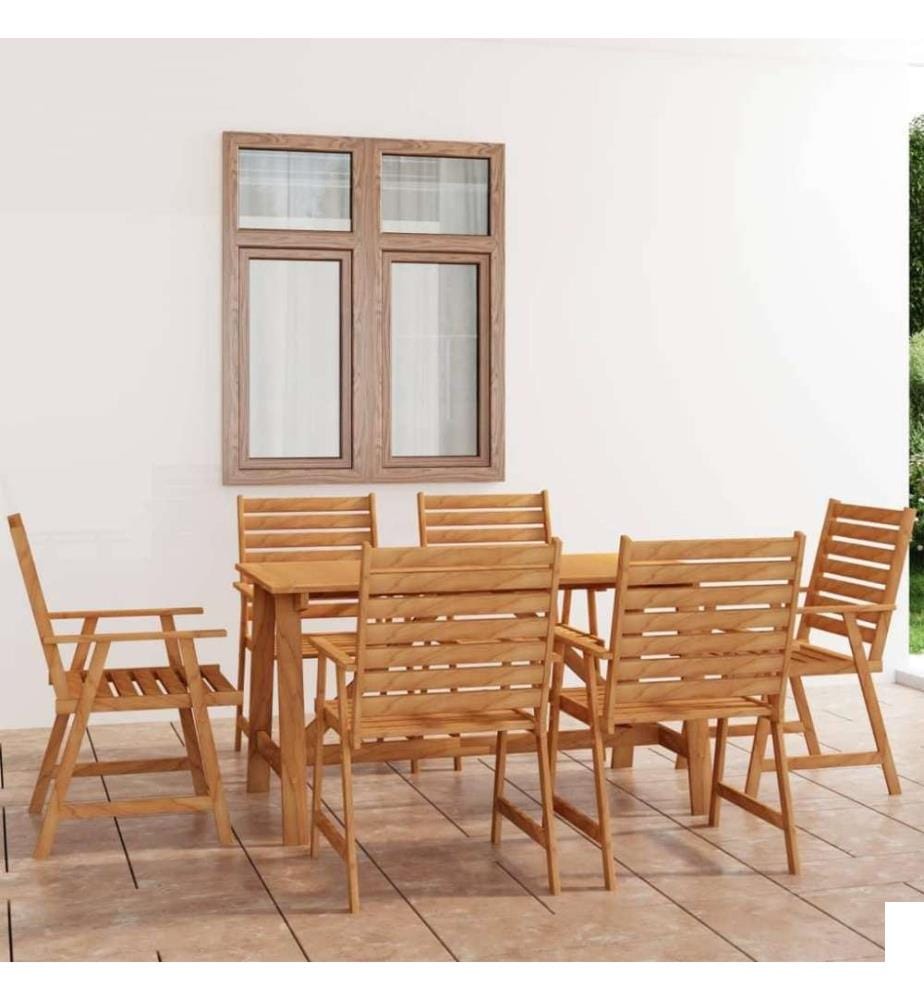 Mobilier de salle à manger de jardin 7 pcs Bois d'acacia solide