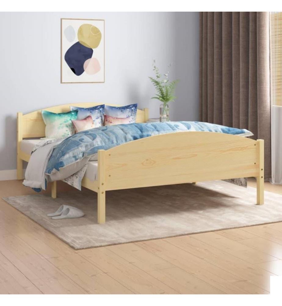 Cadre de lit Bois de pin massif 160x200 cm