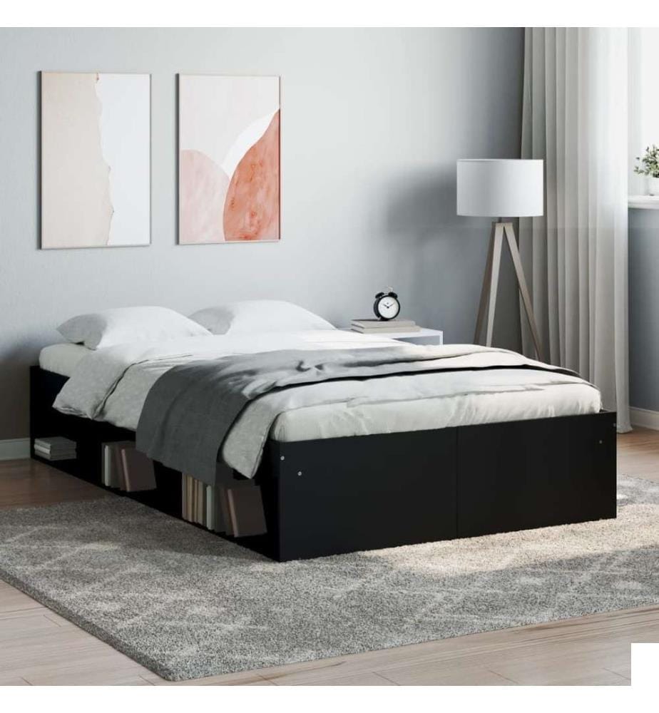 Cadre de lit noir 120x190 cm petit double