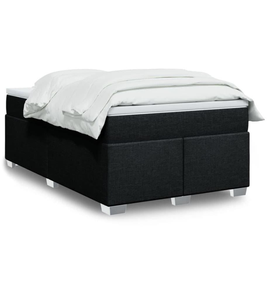 Sommier à lattes de lit avec matelas Noir 120x200 cm Tissu