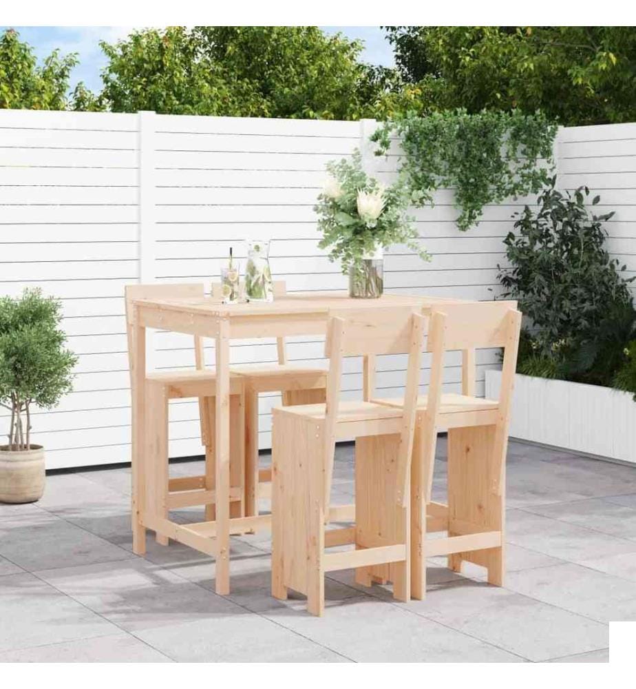 Ensemble de bar de jardin 5 pcs bois de pin massif