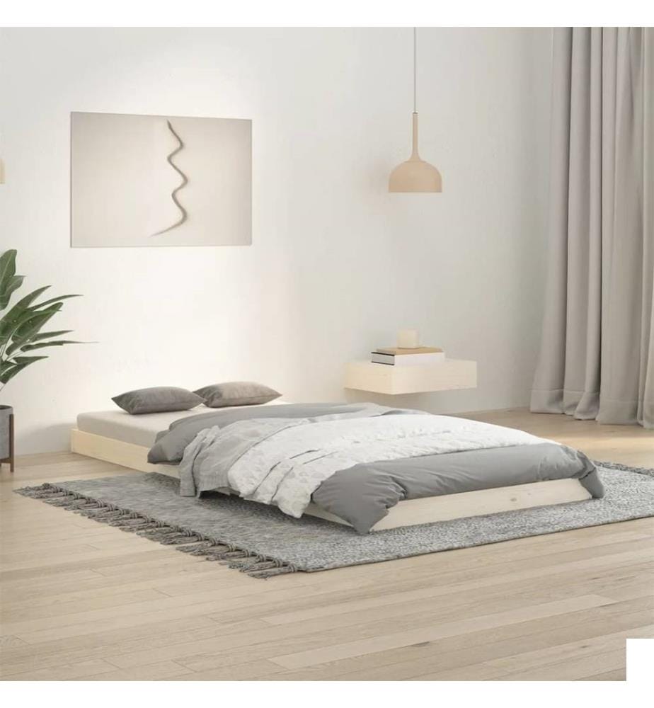 Cadre de lit Blanc 90x200 cm Bois de pin massif