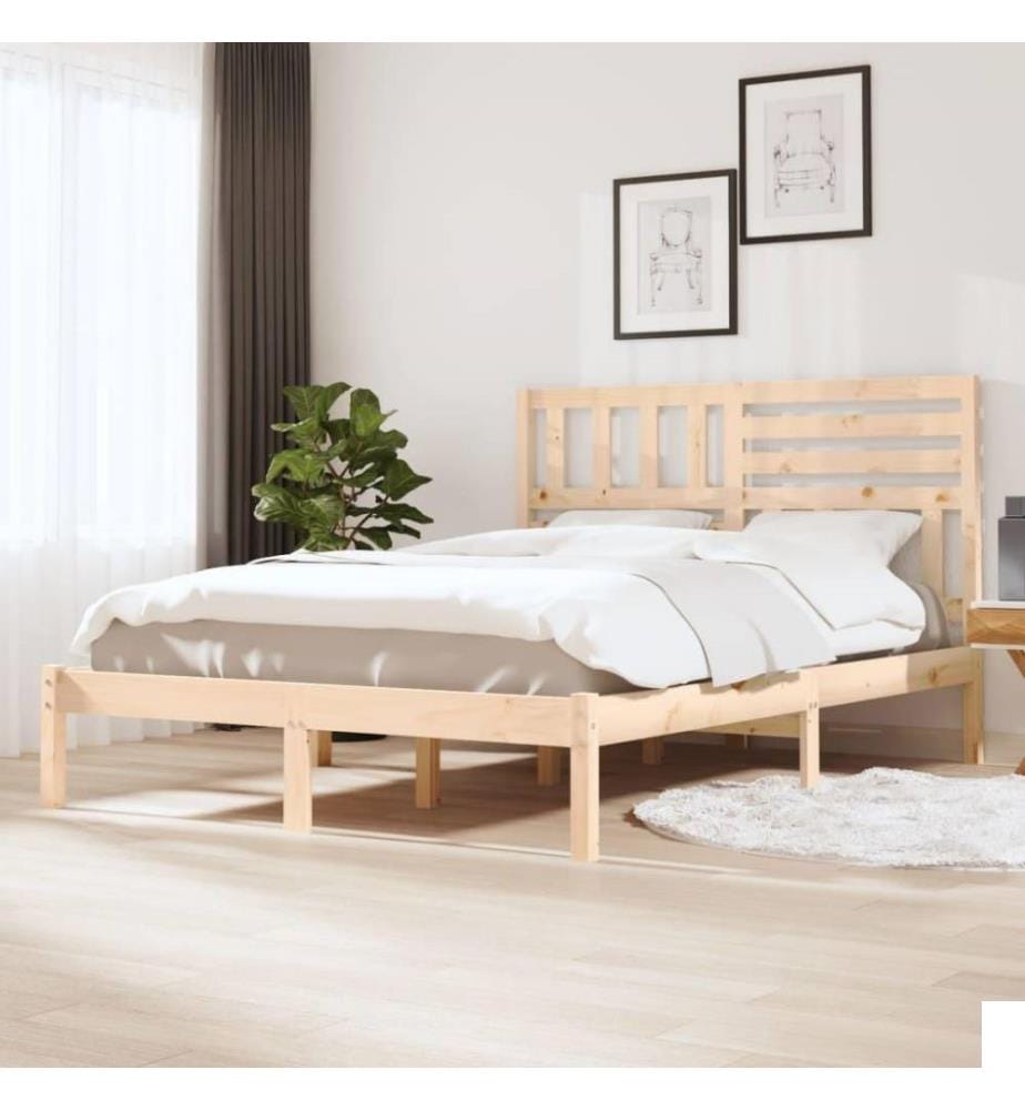 Cadre de lit Bois de pin massif 120x190 cm Petit Double