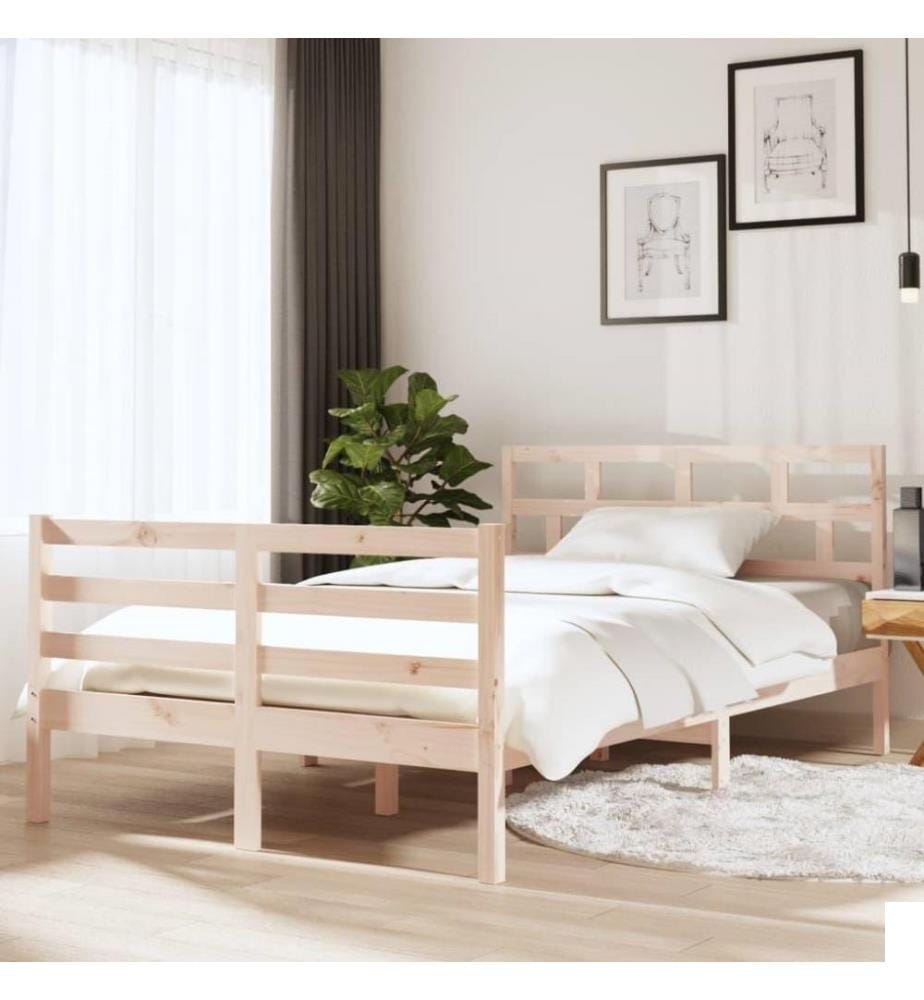 Cadre de lit Bois massif 120x190 cm Petit Double
