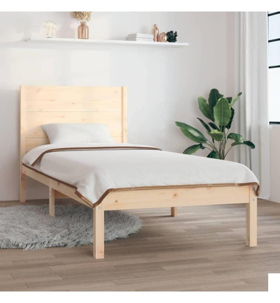Cadre de lit Bois massif 90x190 cm Simple