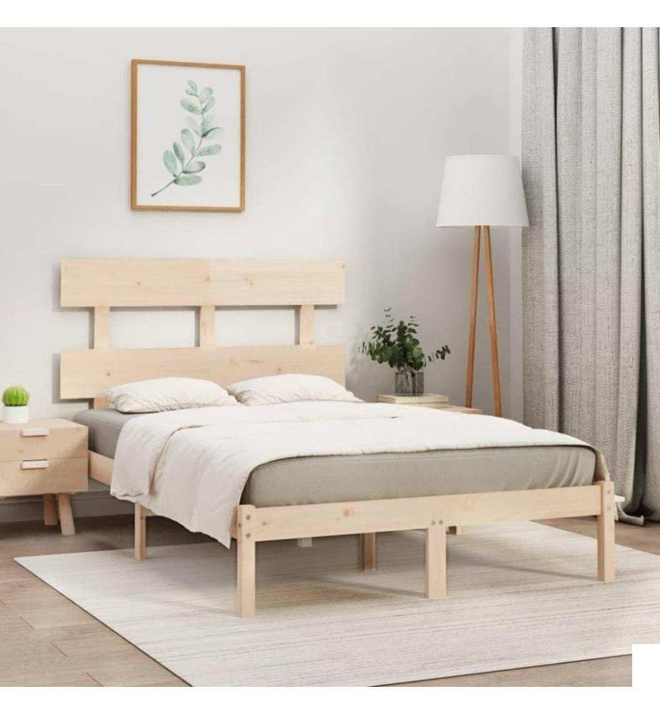 Cadre de lit Bois massif 140x190 cm