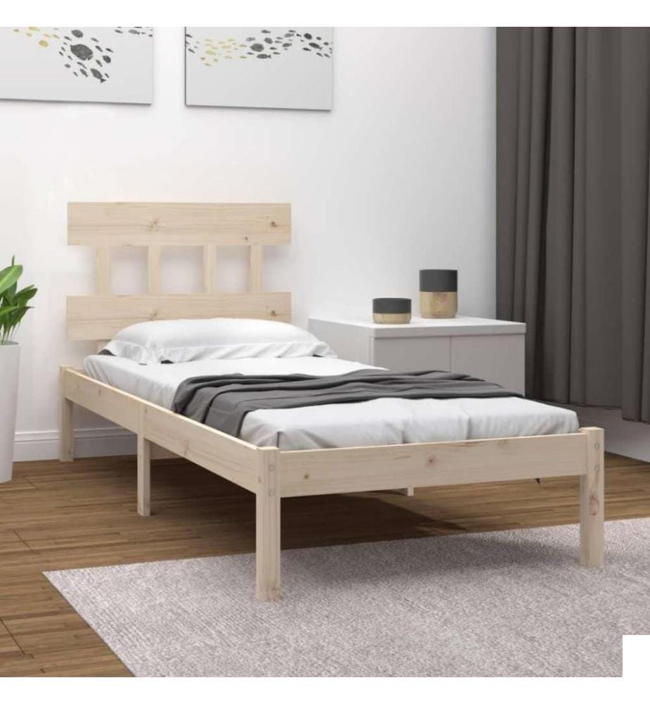 Cadre de lit Bois massif 90x200 cm