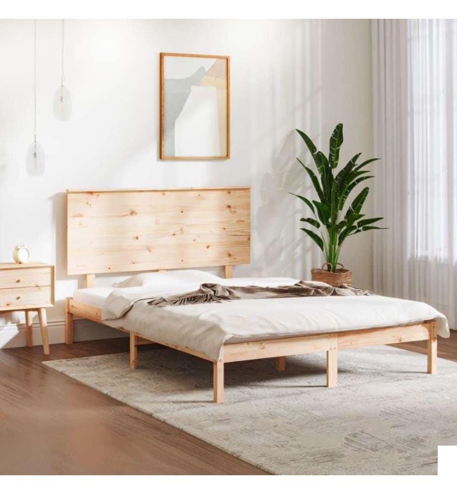 Cadre de lit Bois de pin massif 140x200 cm