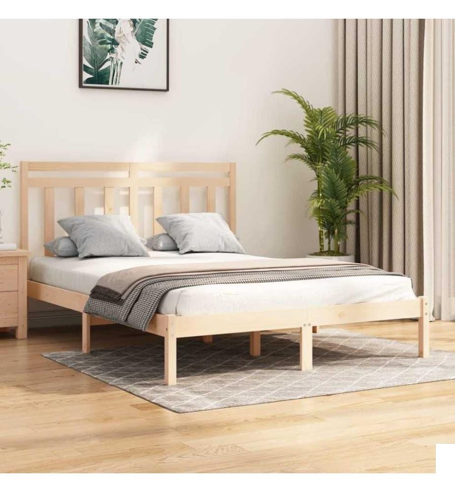 Cadre de lit Bois massif 120x190 cm Petit Double