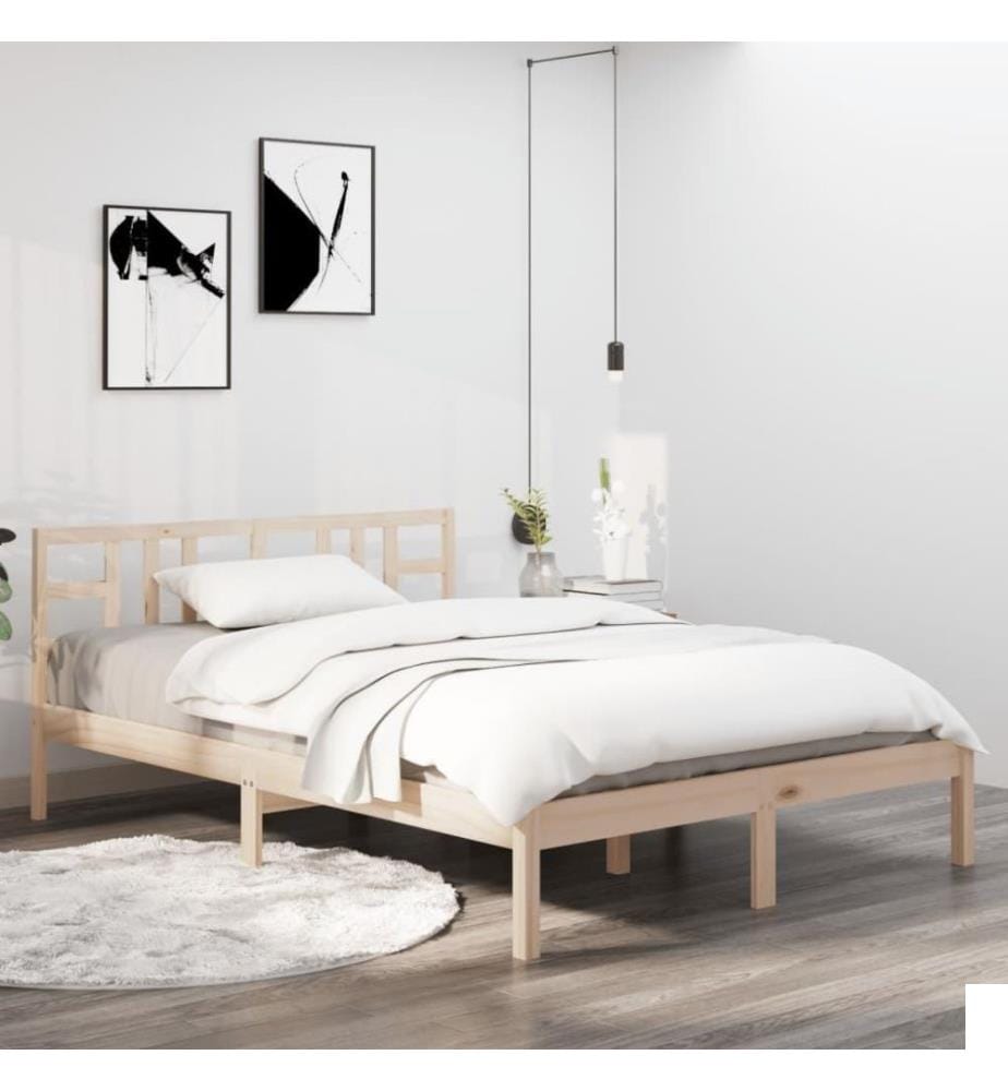 Cadre de lit Bois massif 120x190 cm Petit Double
