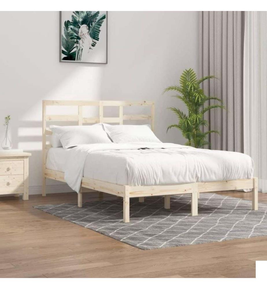 Cadre de lit Bois de pin massif 140x190 cm