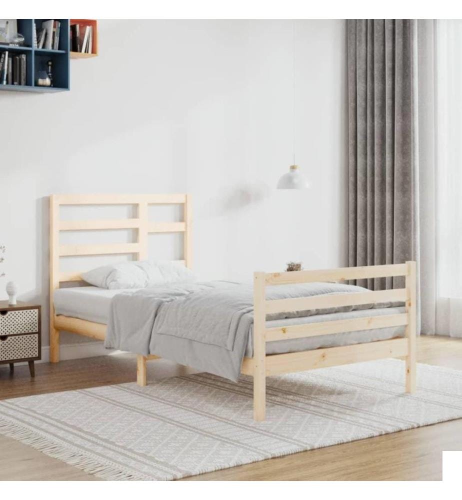 Cadre de lit Bois massif 100x200 cm