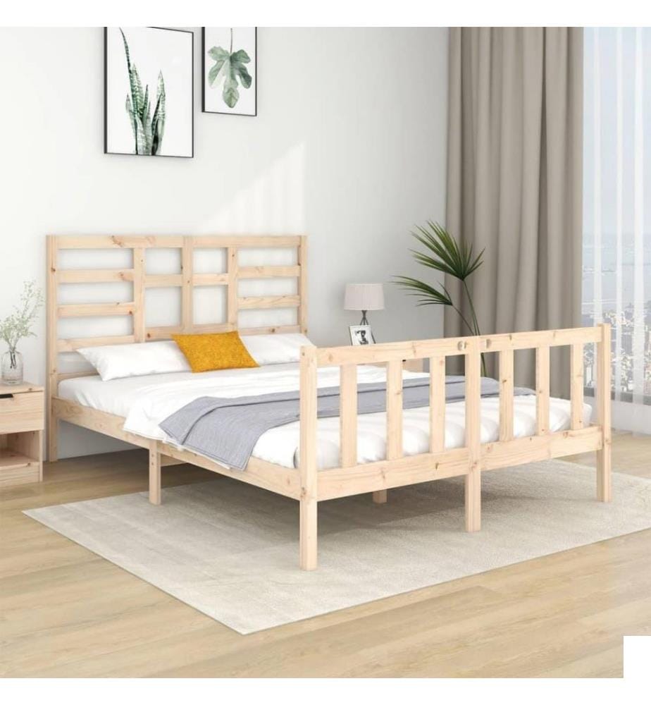 Cadre de lit Bois massif 120x190 cm Petit Double