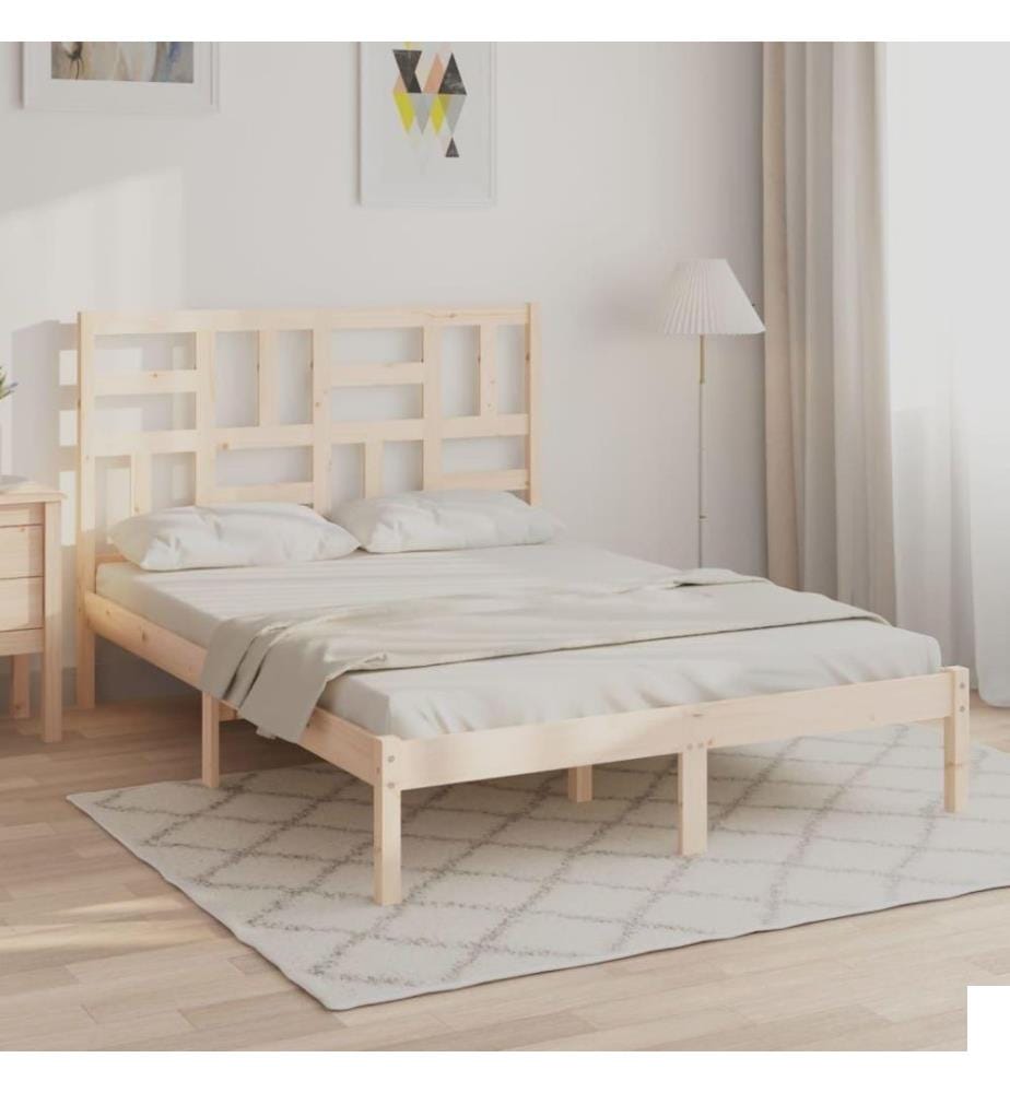 Cadre de lit Bois de pin massif 140x190 cm