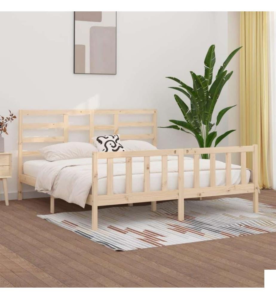 Cadre de lit Bois massif 180x200 cm Super King
