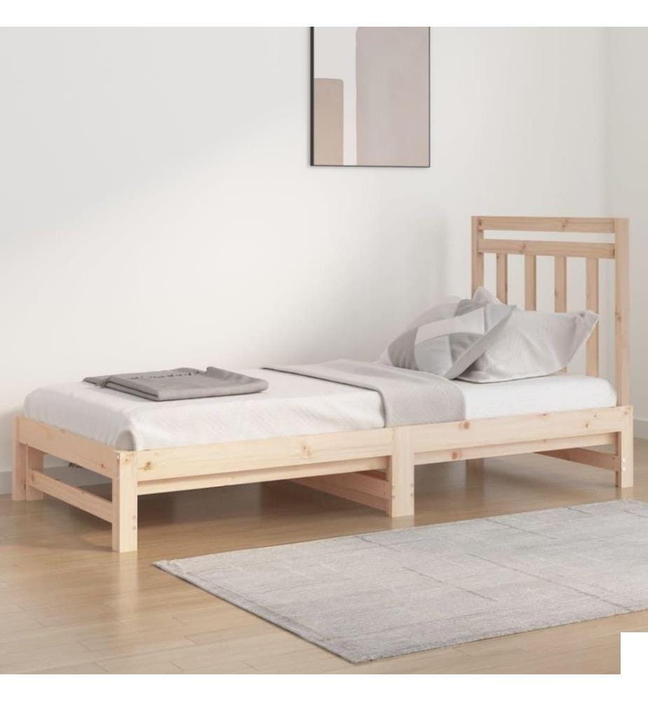 Lit coulissant 2x(90x200) cm Bois de pin massif