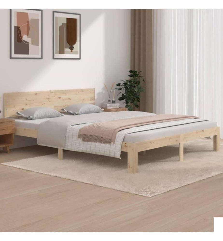 Cadre de lit Bois de pin massif 160x200 cm
