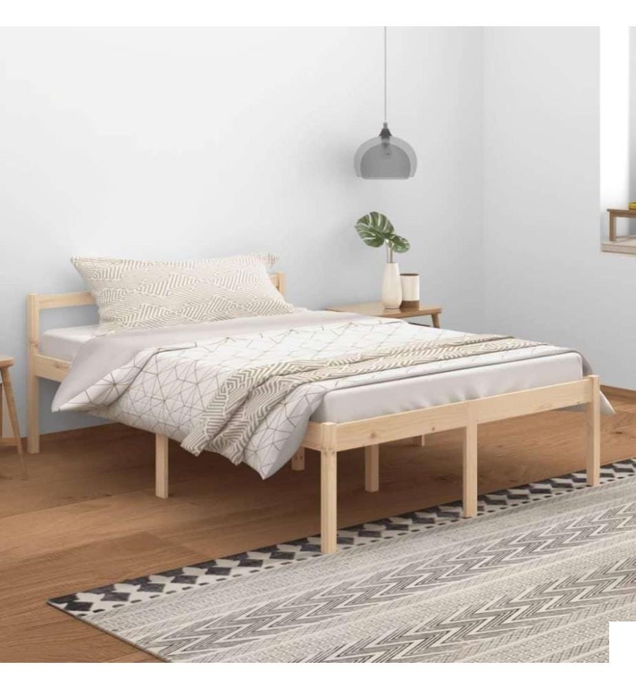Cadre de lit Bois de pin massif 140x200 cm