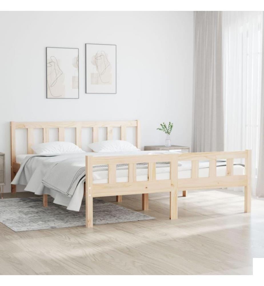 Cadre de lit Bois massif 120x190 cm Petit double