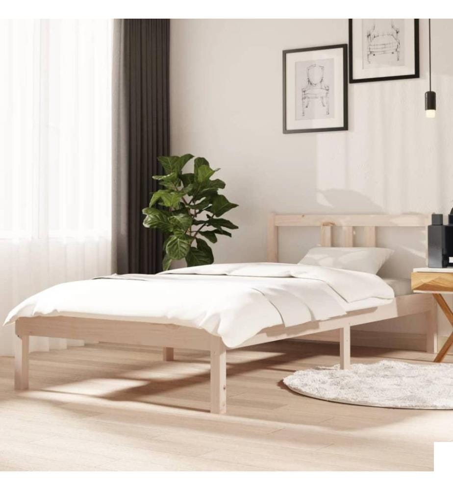Cadre de lit Bois massif 90x190 cm Simple