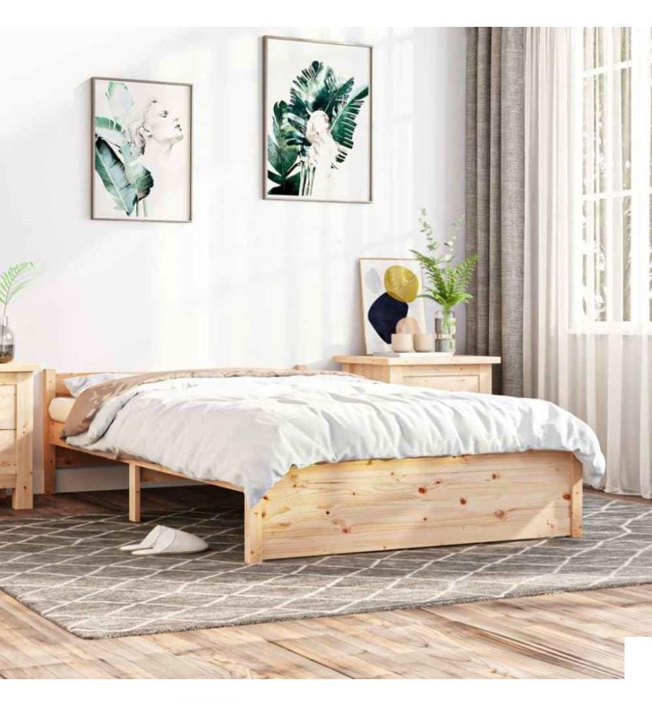 Cadre de lit Bois massif 120x190 cm Petit double
