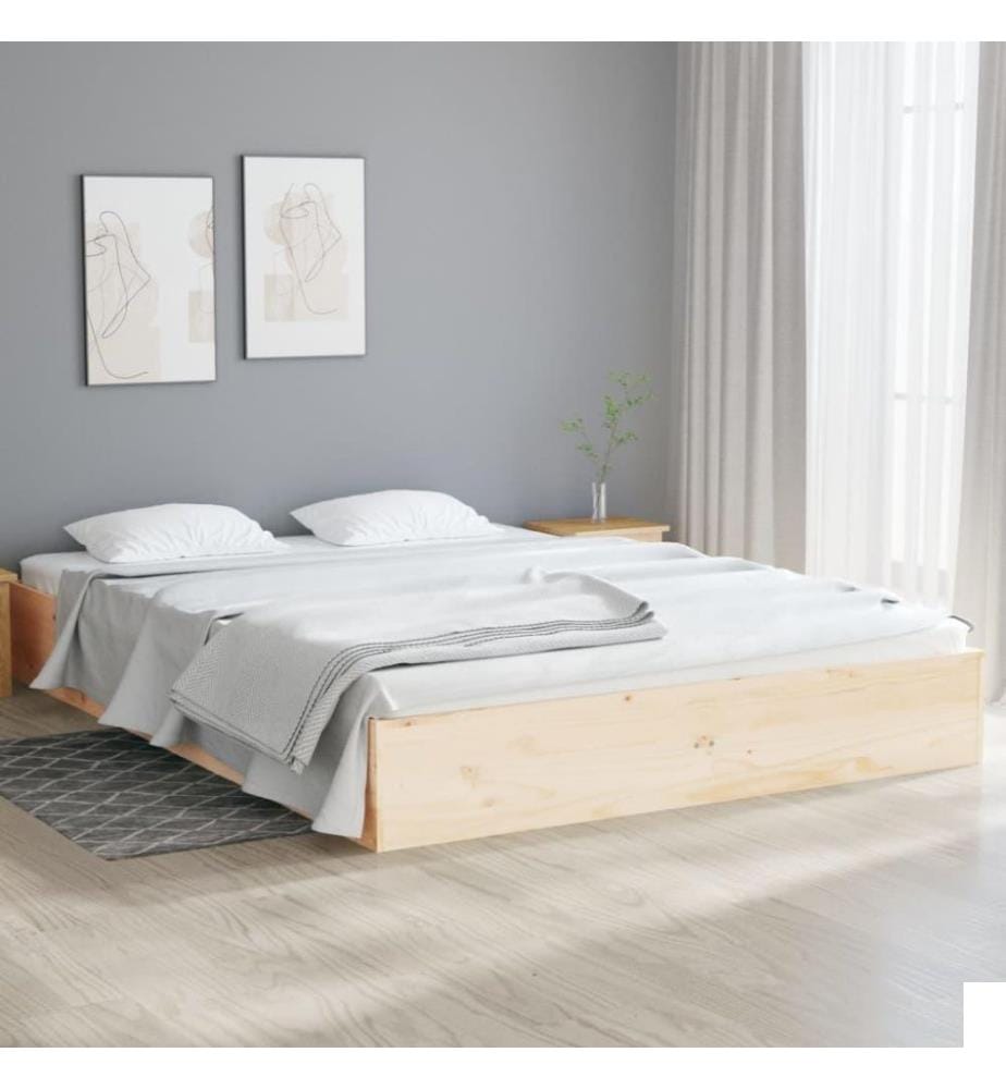 Cadre de lit Bois massif 120x190 cm Petit double