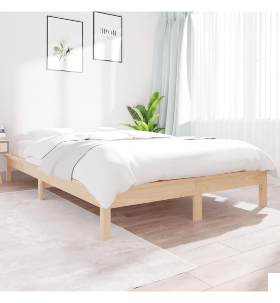 Cadre de lit 120x200 cm Bois de pin massif