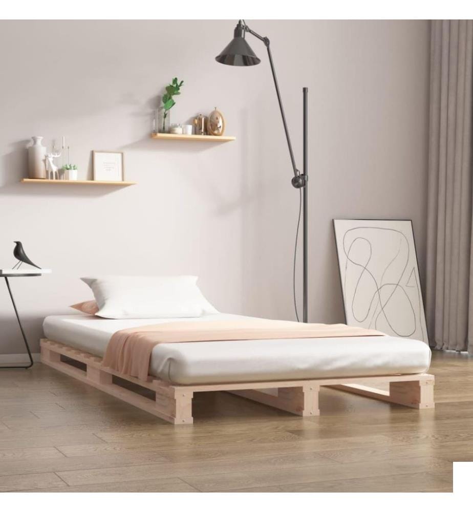 Cadre de lit 90x190 cm Bois de pin massif Simple