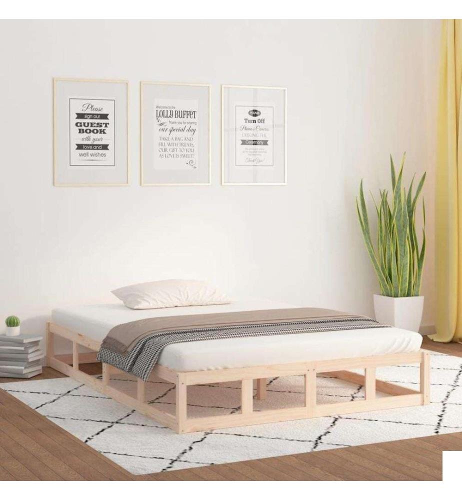Cadre de lit 180x200 cm Super King Bois massif