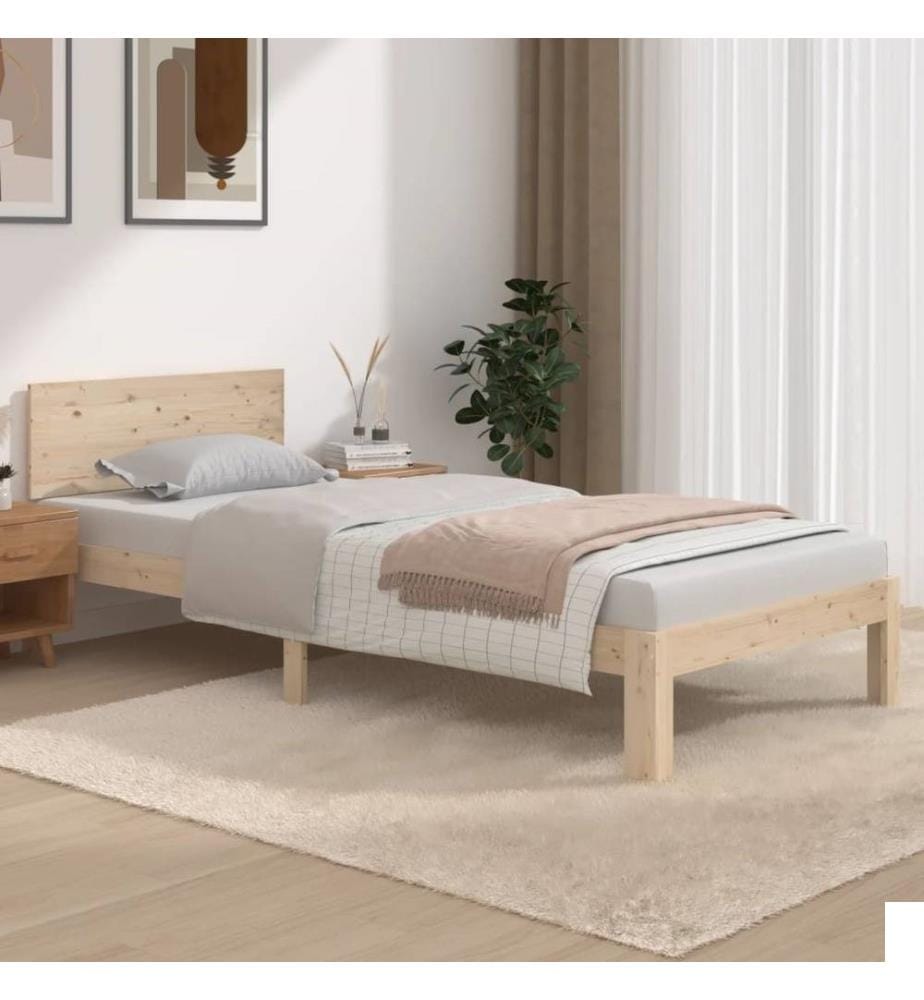 Cadre de lit Bois de pin massif 90x200 cm