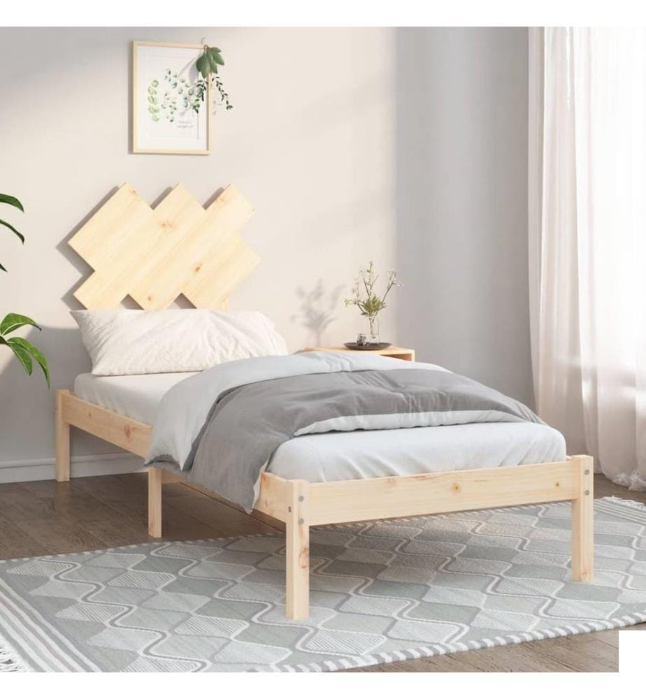 Cadre de lit 75x190 cm Petit simple Bois massif