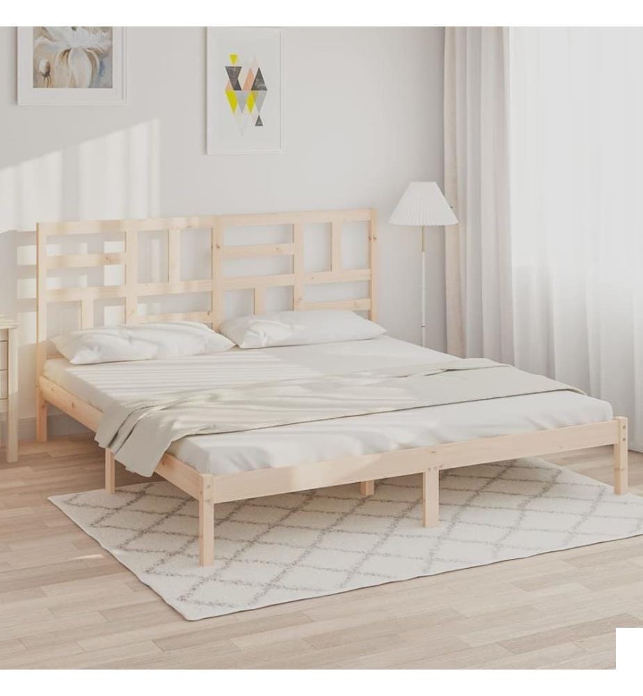 Cadre de lit bois massif 180x200 cm super king