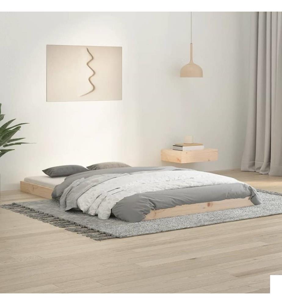 Cadre de lit 120x190 cm petit double bois massif de pin