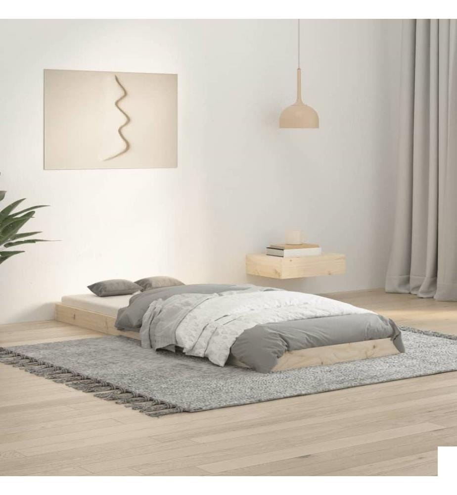 Cadre de lit 75x190 cm petit simple bois massif de pin