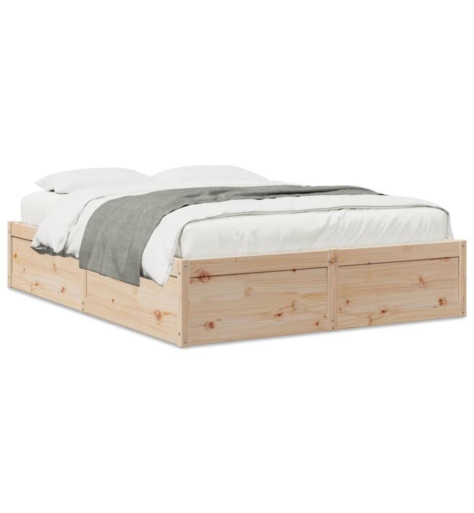 Cadre de lit 160x200 cm bois de pin massif