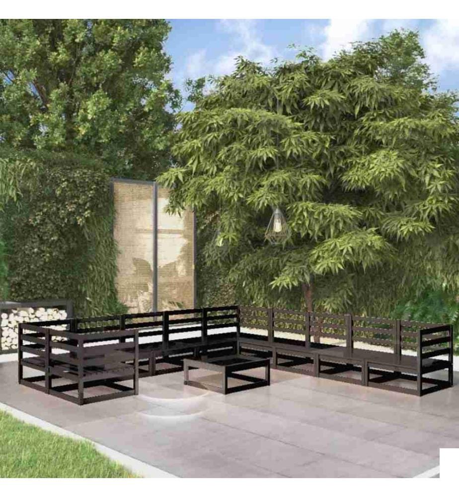 Salon de jardin 11 pcs Bois de pin massif
