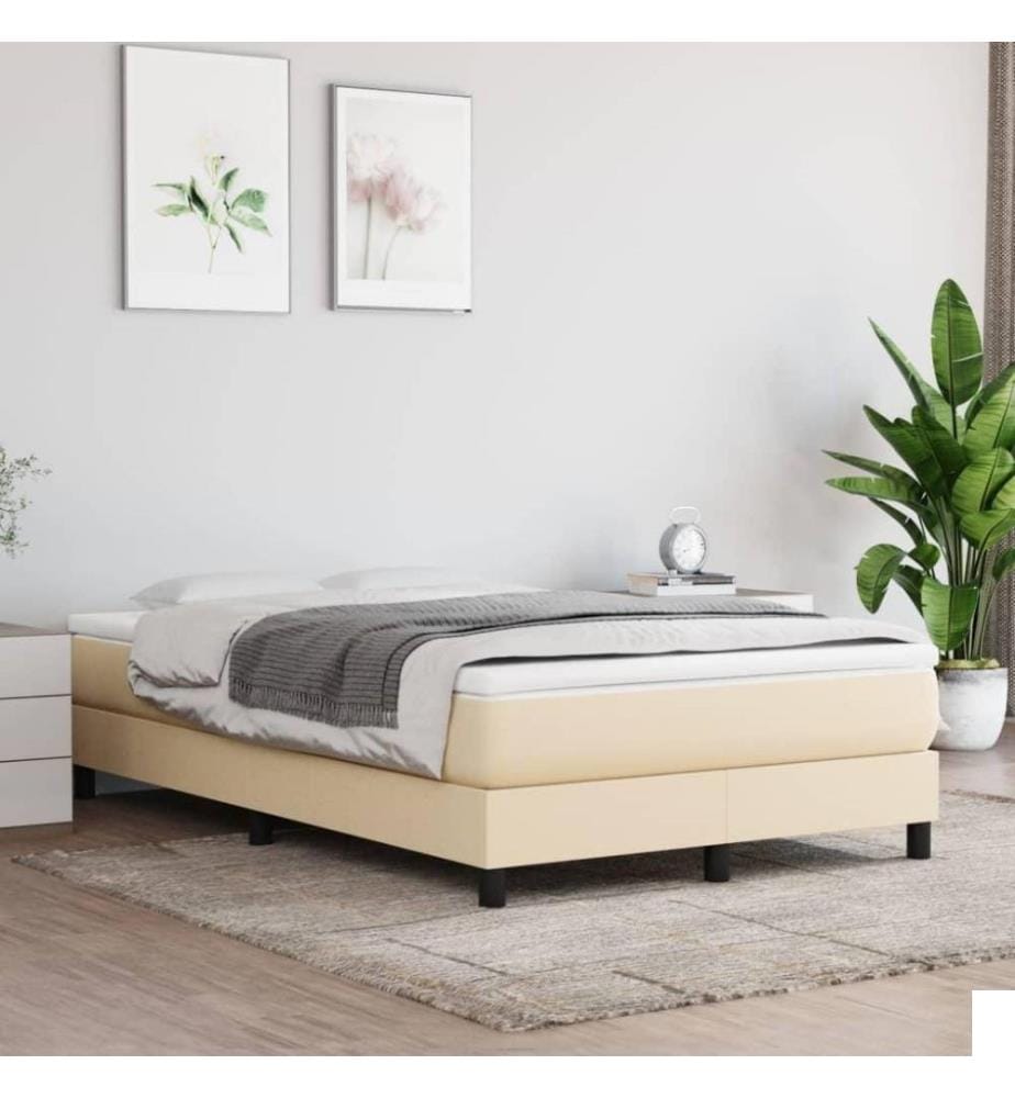 Sommier à ressorts de lit Crème 120x200 cm Tissu