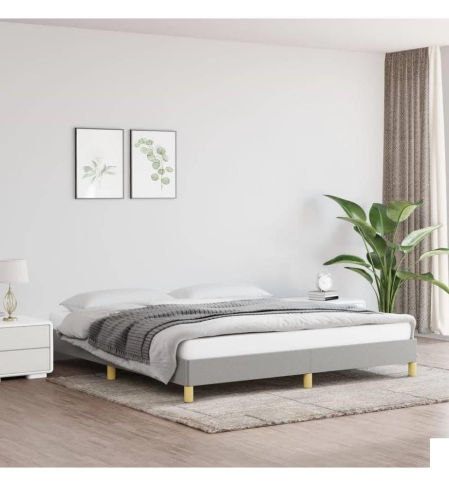 Cadre de lit Gris clair 180x200 cm Tissu