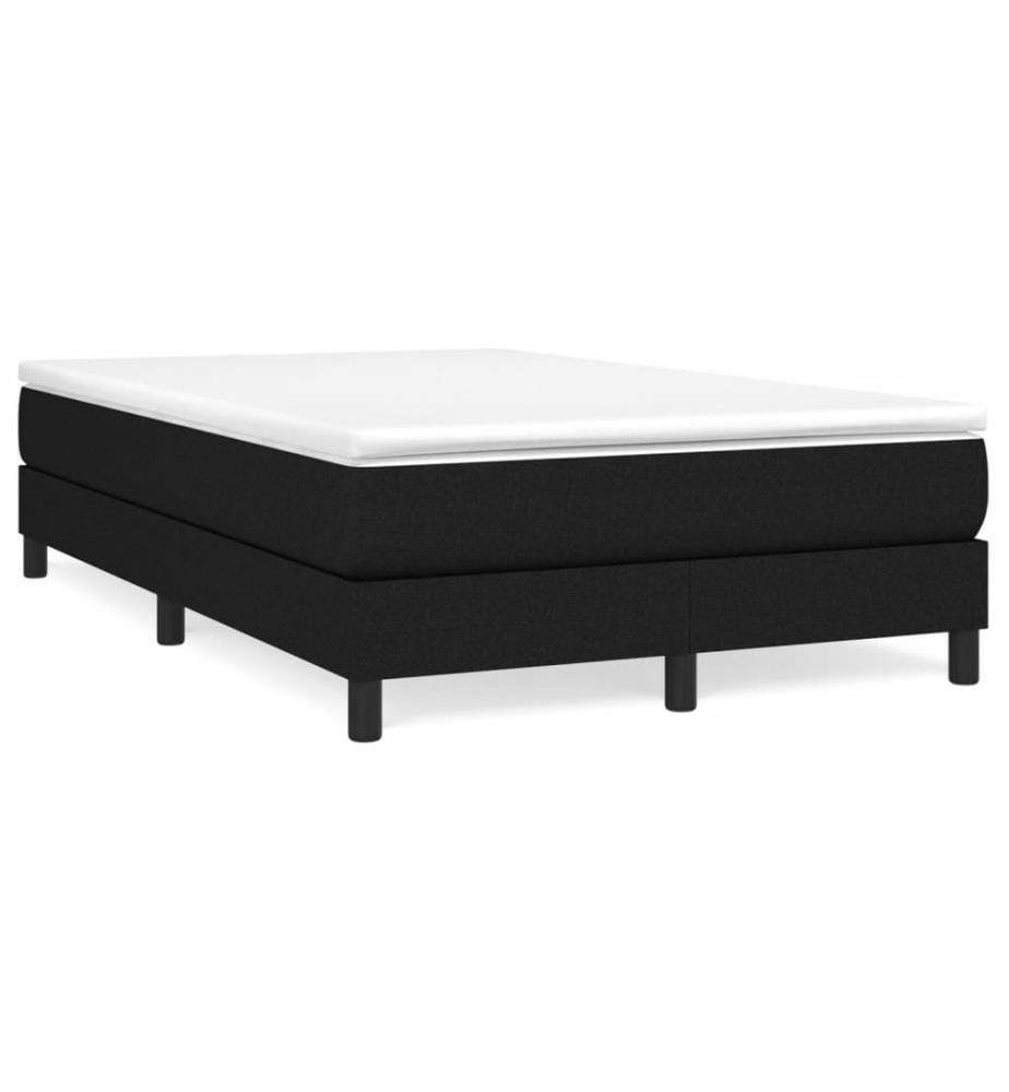 Sommier à lattes de lit avec matelas noir 120x190 cm tissu