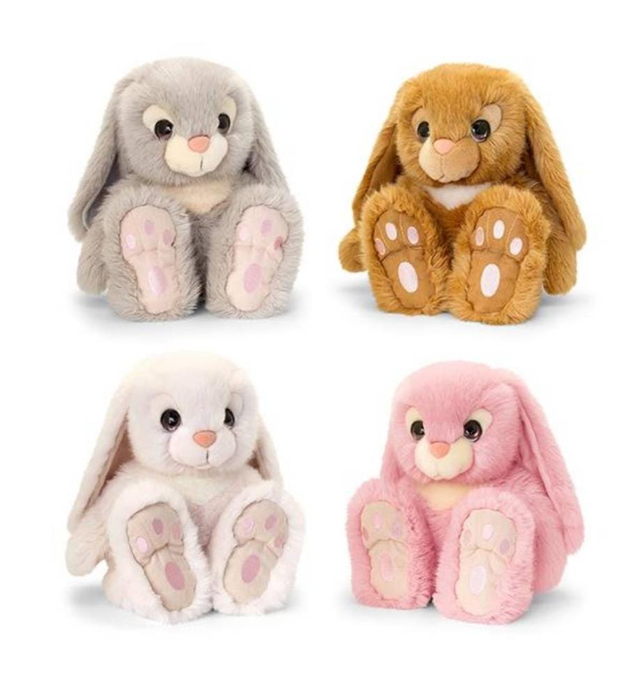 KEEL - Lapin Cuddle 25cm 4-fois ass., Signature Cuddle, blanc, brun, rose, gris - Coloris Aléatoire
