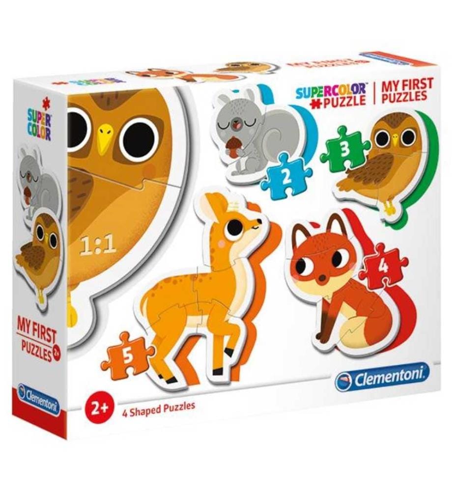 CLEMENTONI - Mon premier puzzle animals, 4 puzzles silhouette