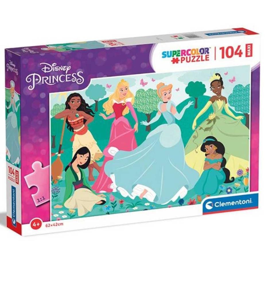 CLEMENTONI - Puzzle Maxi Disney Princess 104 pcs., 68 x48cm