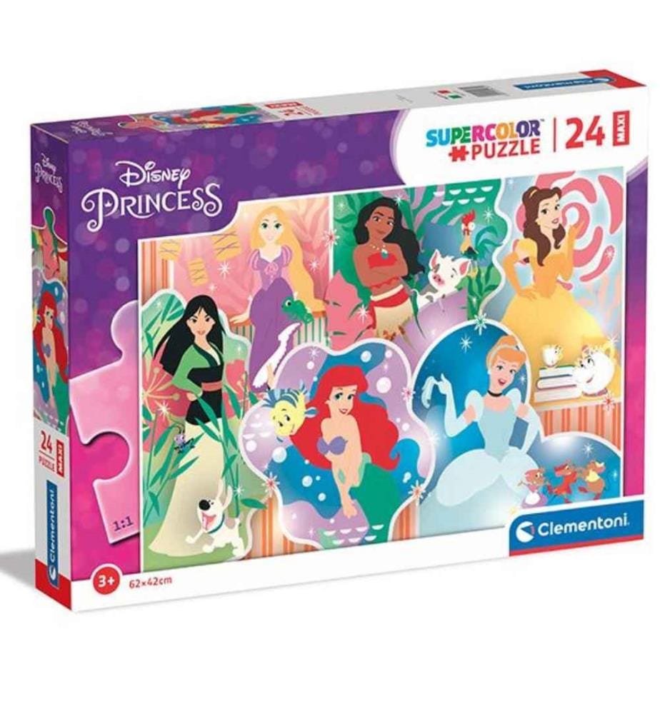 CLEMENTONI - Puzzle Maxi Princess 24 pcs., 62 x 42cm