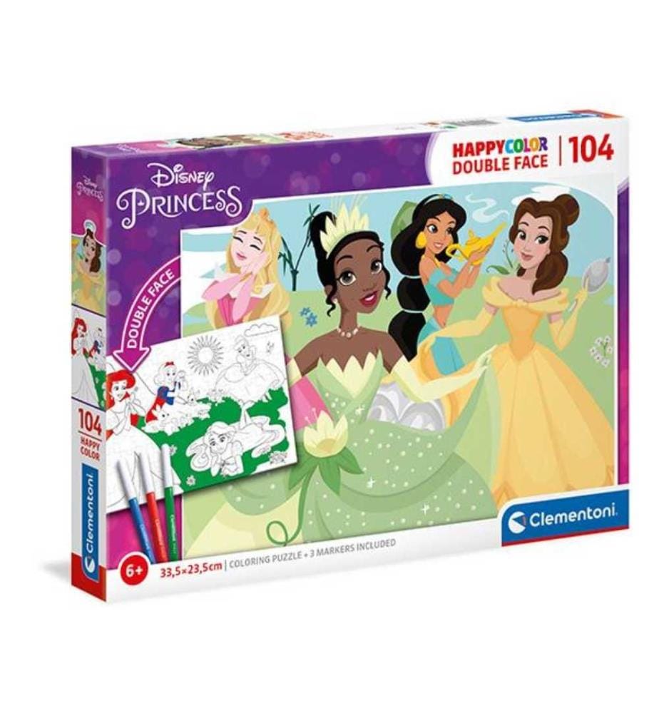 CLEMENTONI - Puzzle Disney Princess 104 tlg., 48.5 x 33.5, Double Face