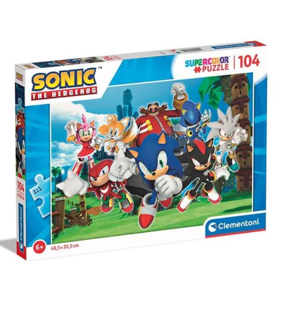 CLEMENTONI - Puzzle Sonic 104 pcs., 48.5 x 33.5