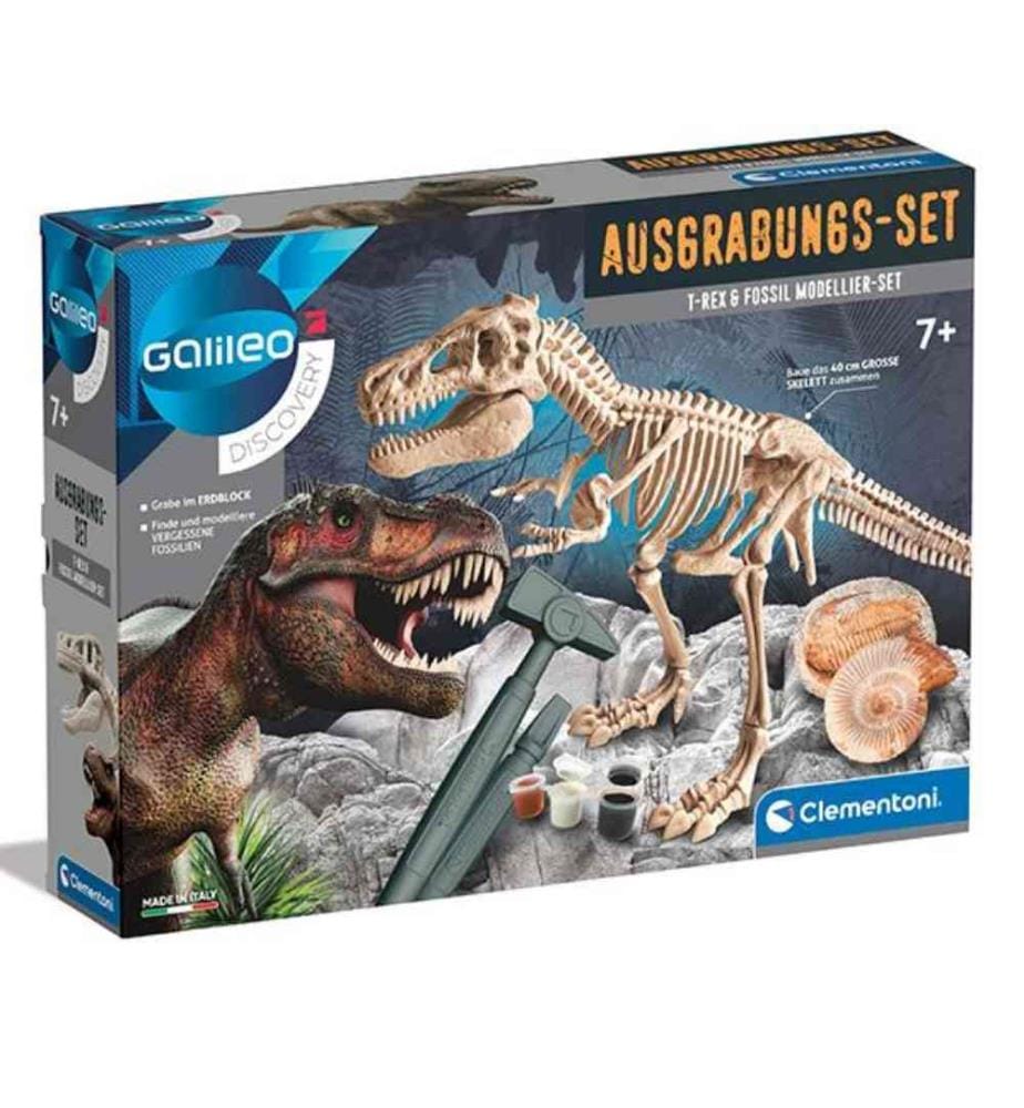 CLEMENTONI - Ausgrabungs-Set T-Rex & Fossil DE, allemand
