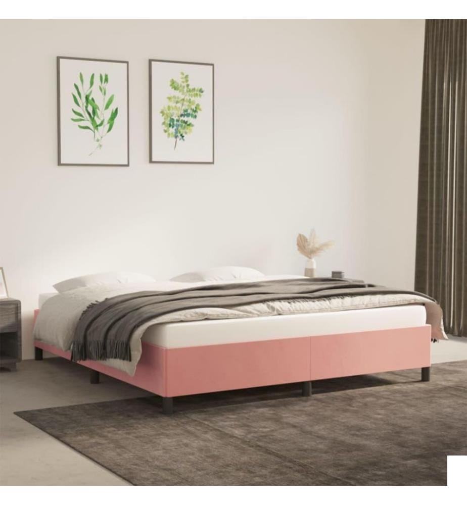 Cadre de lit Rose 180x200 cm Velours