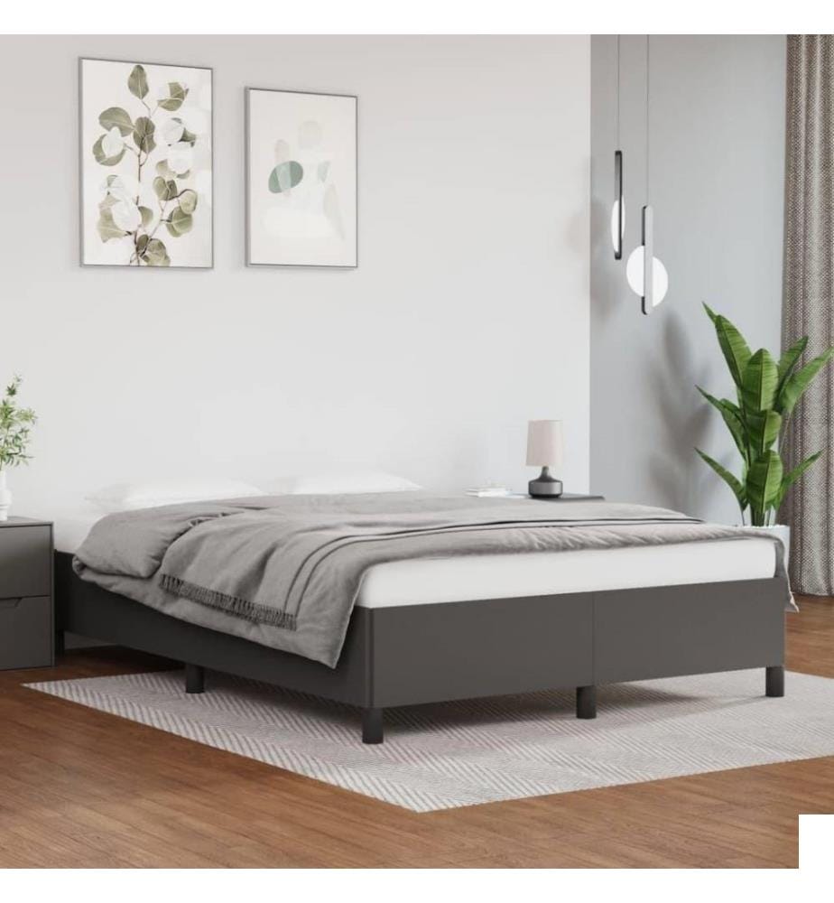 Cadre de lit Gris 140x190 cm Similicuir