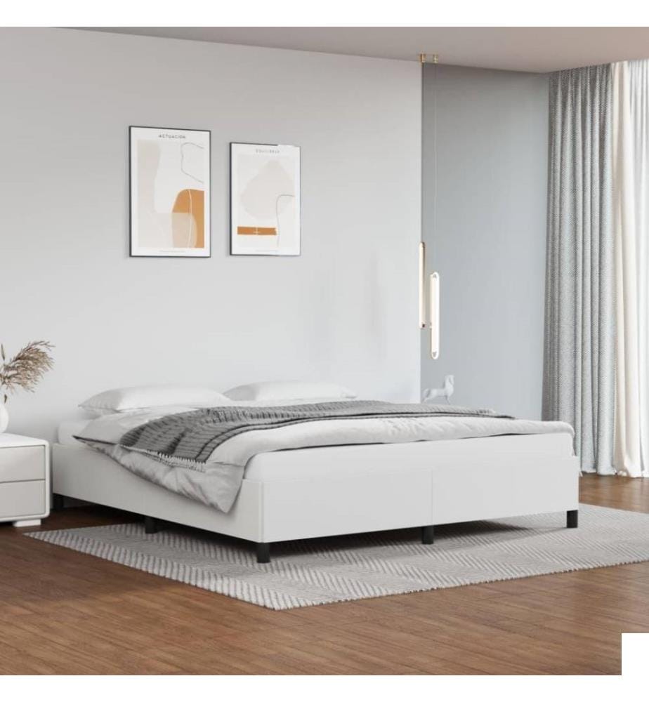 Cadre de lit Blanc 180x200 cm Similicuir