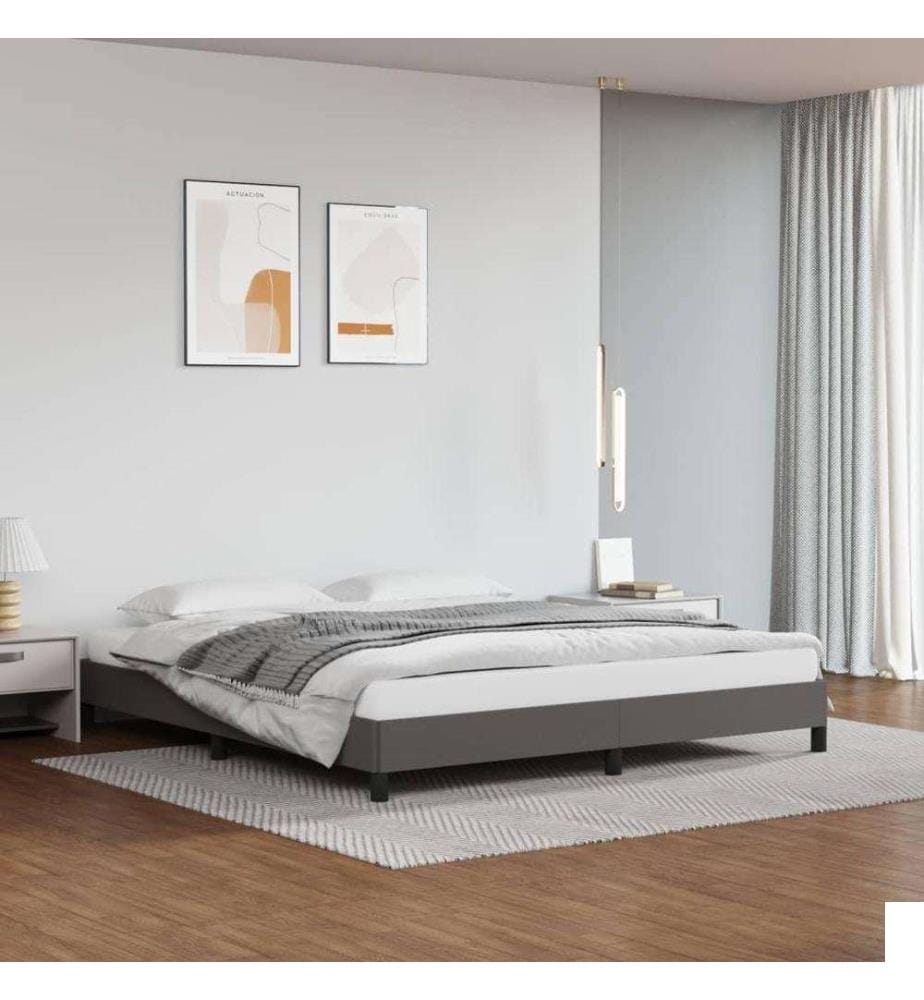 Cadre de lit Gris 160x200 cm Similicuir